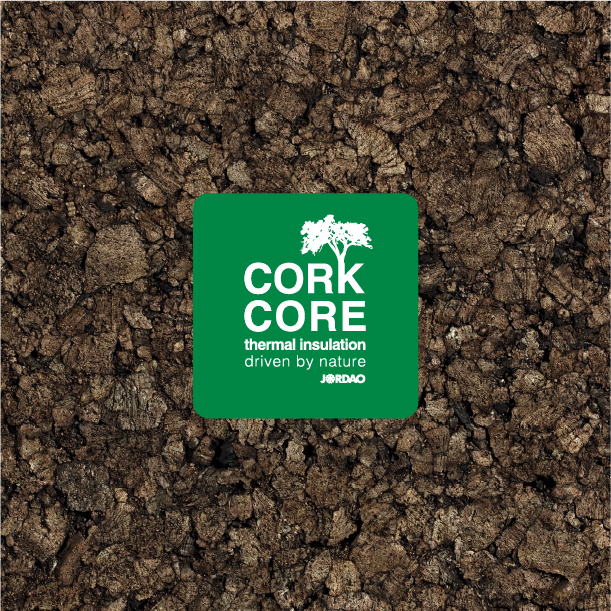 Amostra da estrutura de isolamento sustent&aacute;vel CorkCore feita com corti&ccedil;a natural