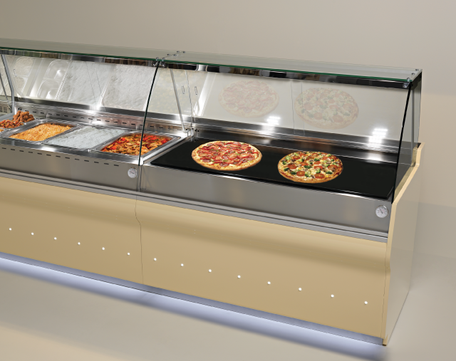 E-LINE heated display counters for hot food from JORD&Atilde;O.